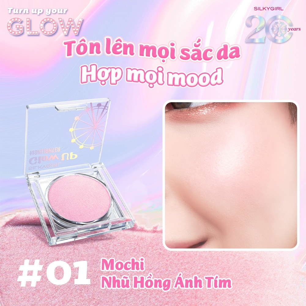Bắt Sáng Dạng Kem Silkygirl Glow Up Highlighter 4g .#01 Mochi