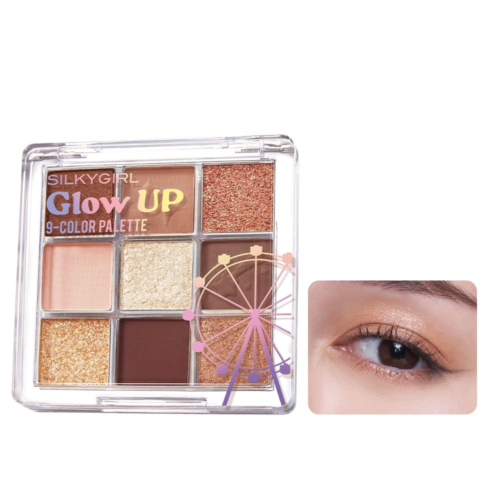 Bảng Phấn Mắt 9 Màu Silkygirl Glow Up Palette 7,2g .#01 Teddy