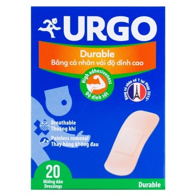 URGO Băng Cá Nhân Vải Độ Dính Cao Urgo Durable 20Pcs (Màu Da)