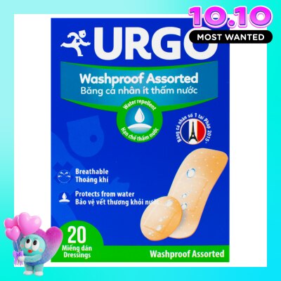 URGO Washproof Assorted Bandage 4 Sizes 20Pcs image