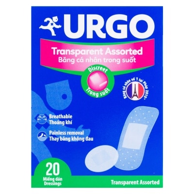 URGO Băng Cá Nhân Urgo Transparent Assorted 20Pcs (Trong Suốt)