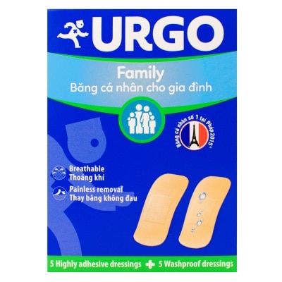URGO Băng Cá Nhân Urgo Family Cho Gia Đình 10Pcs