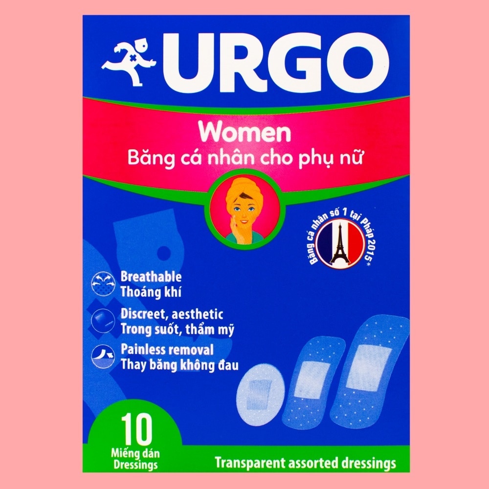 Băng Cá Nhân Urgo Women Cho Phụ Nữ 3 Kích Cỡ 10Pcs