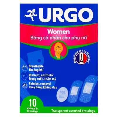 URGO Băng Cá Nhân Urgo Women Cho Phụ Nữ 3 Kích Cỡ 10Pcs