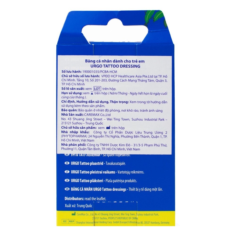 Băng Cá Nhân Trẻ Em Urgo Tattoo Dressing 8Pcs