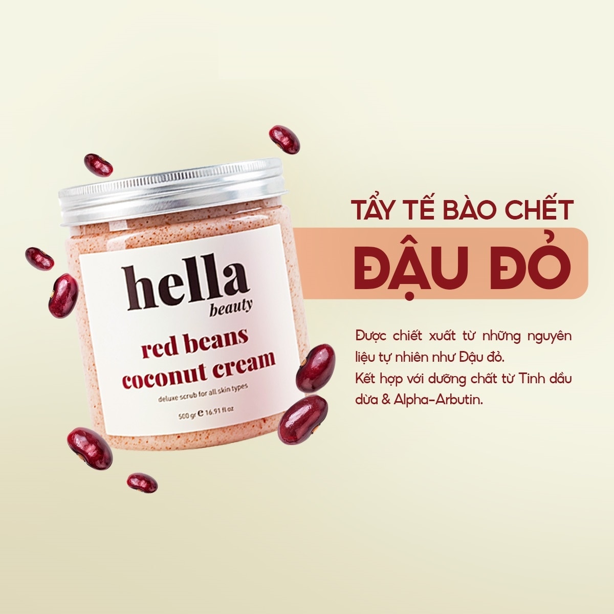 Hella Beauty Red Beans Coconut Cream 500g