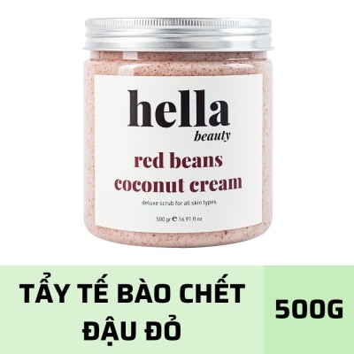 HELLA BEAUTY - Tẩy Tế Bào Chết Toàn Thân Hella Beauty Đậu Đỏ Kem Dừa Red Beans Coconut Cream 500g