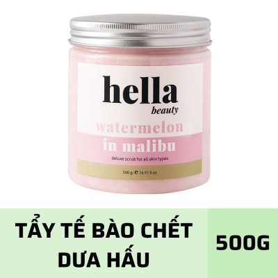 HELLA BEAUTY - Tẩy Tế Bào Chết Toàn Thân Hella Beauty Dưa Hấu Watermelon In Malibu 500g