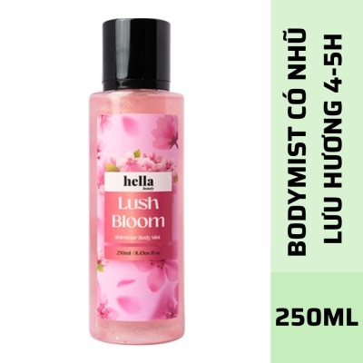 HELLA BEAUTY Xịt Thơm Toàn Thân Có Nhũ Hella Beauty Lush Bloom Shimmer Body Mist 250ml
