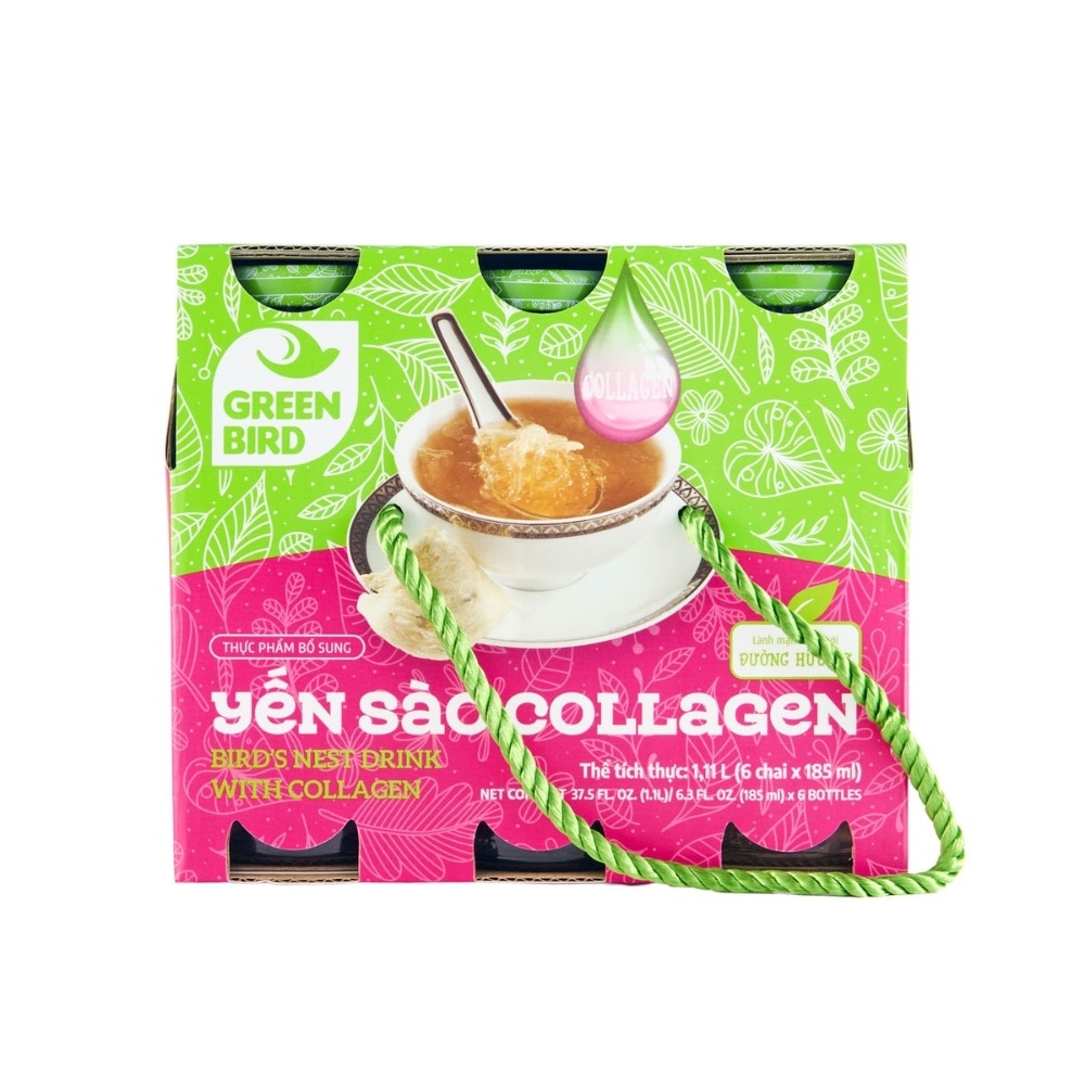 Thực Phẩm Bổ Sung Green Bird Yến Sào Collagen 185mlx6Pcs image