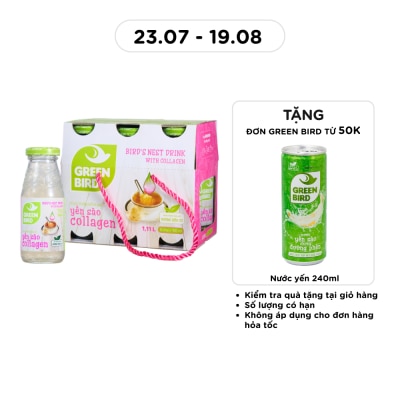 GREEN BIRD - Thực Phẩm Bổ Sung Green Bird Yến Sào Collagen 185mlx6Pcs image