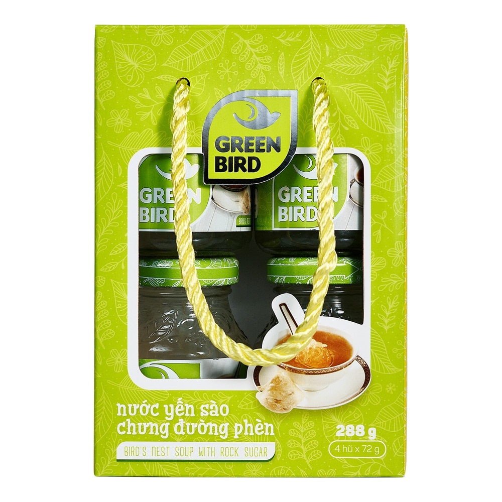 Nước Uống Bổ Sung Green Bird Yến Sào Chưng Đường Phèn 72gx 4Pcs