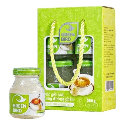 GREEN BIRD - Nước Uống Bổ Sung Green Bird Yến Sào Chưng Đường Phèn 72gx 4Pcs