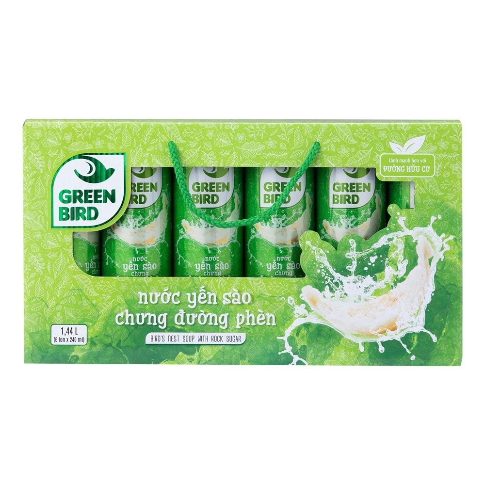 Nước Uống Bổ Sung Green Bird Yến Sào Chưng Đường Phèn 240mlx6Pcs