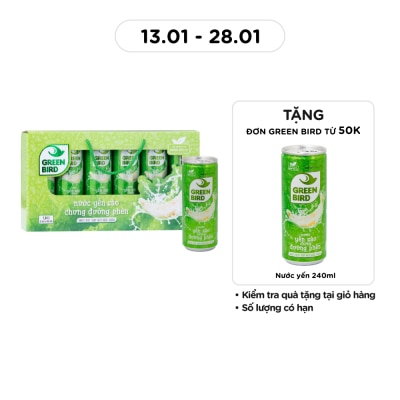 GREEN BIRD Nước Uống Bổ Sung Green Bird Yến Sào Chưng Đường Phèn 240mlx6Pcs
