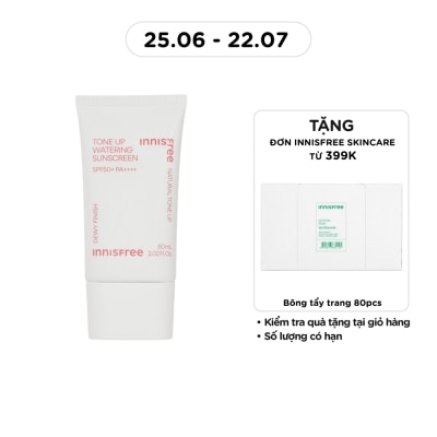 INNISFREE - Kem Chống Nắng Nâng Tông Dưỡng Ẩm Innisfree Tone Up Watering Sunscreen SPF50+ PA++++ 60ml