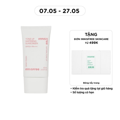 INNISFREE - Kem Chống Nắng Nâng Tông Dưỡng Ẩm Innisfree Tone Up Watering Sunscreen SPF50+ PA++++ 60ml