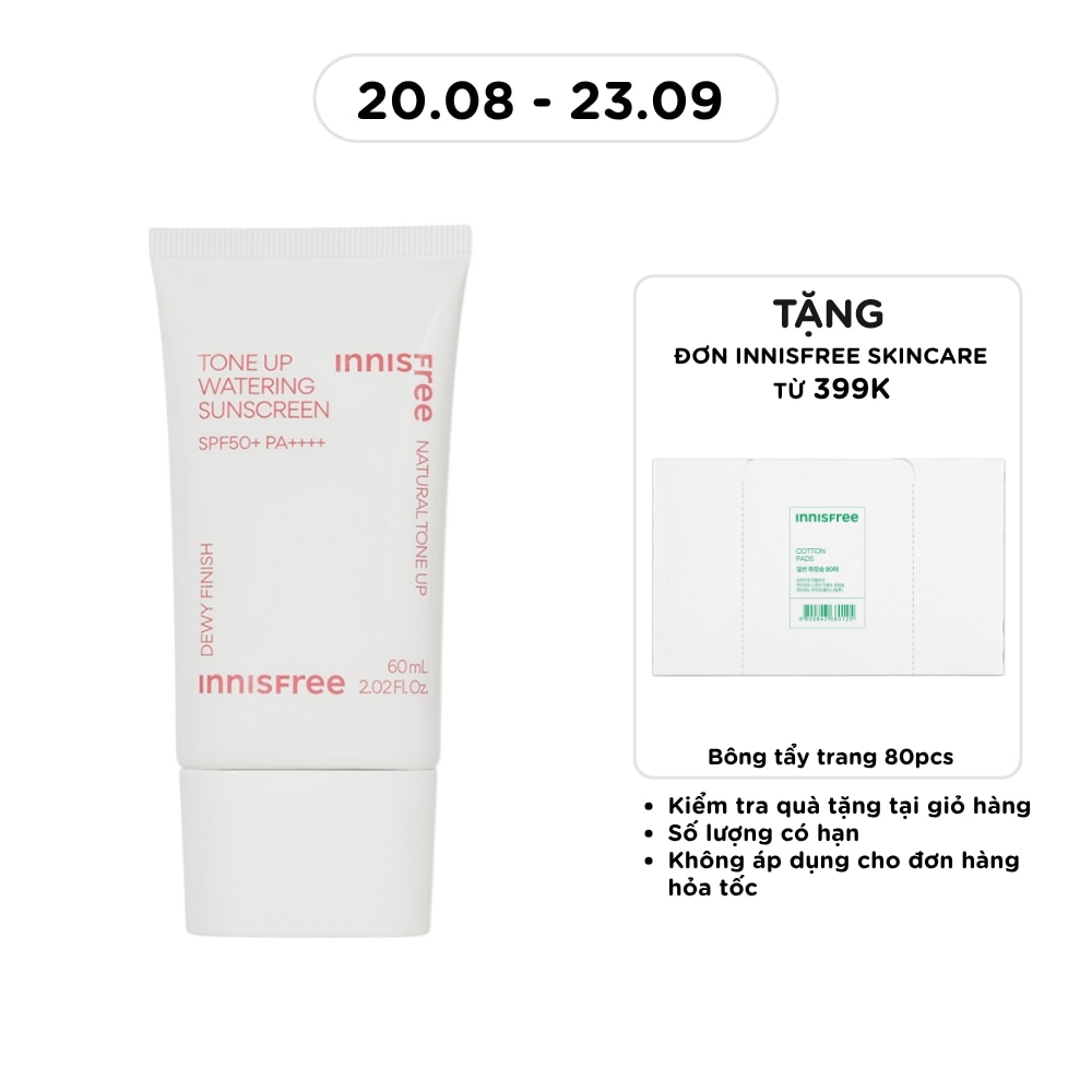 Kem Chống Nắng Nâng Tông Dưỡng Ẩm Innisfree Tone Up Watering Sunscreen SPF50+ PA++++ 60ml image