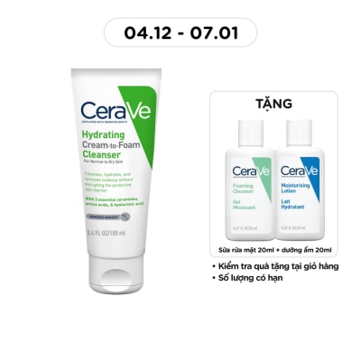 CERAVE Hydrating Cream-To-Foam Cleanser 100ml
