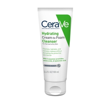 CERAVE Sữa Rửa Mặt Cerave Hydrating Cream-To-Foam Cleanser Làm Sạch Và Cấp Ẩm Cho Da Thường Và Da Khô 100ml