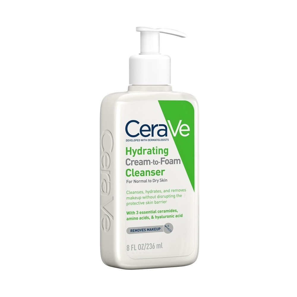 Sữa Rửa Mặt Cerave Hydrating Cream-To-Foam Cleanser Làm Sạch Và Cấp Ẩm Cho Da Thường Và Da Khô 236ml