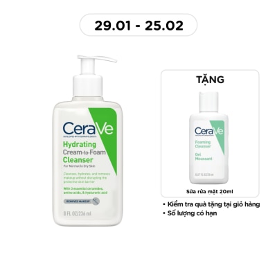 CERAVE Hydrating Cream-To-Foam Cleanser 236ml