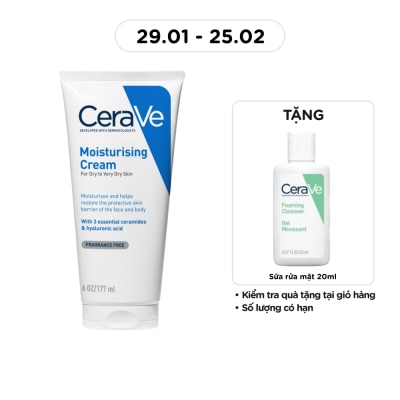 CERAVE Kem Dưỡng Ẩm Cerave Moisturising Cream Cho Da Khô Và Rất Khô 177ml
