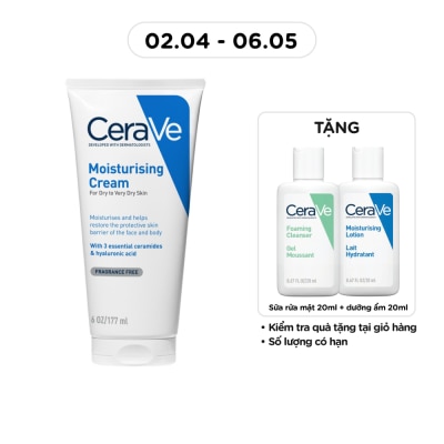 CERAVE - Kem Dưỡng Ẩm Cerave Moisturising Cream Cho Da Khô Và Rất Khô 177ml