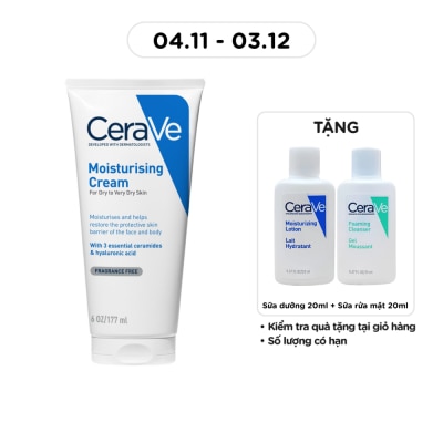 CERAVE Kem Dưỡng Ẩm Cerave Moisturising Cream Cho Da Khô Và Rất Khô 177ml