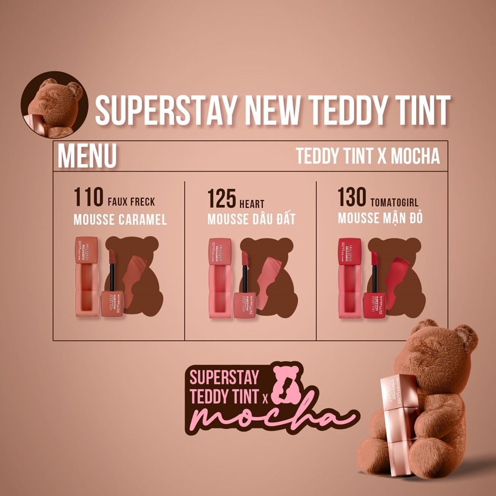 Son Kem Lì Maybelline Superstay Teddy Tint 5ml .#110 Faux Freckle