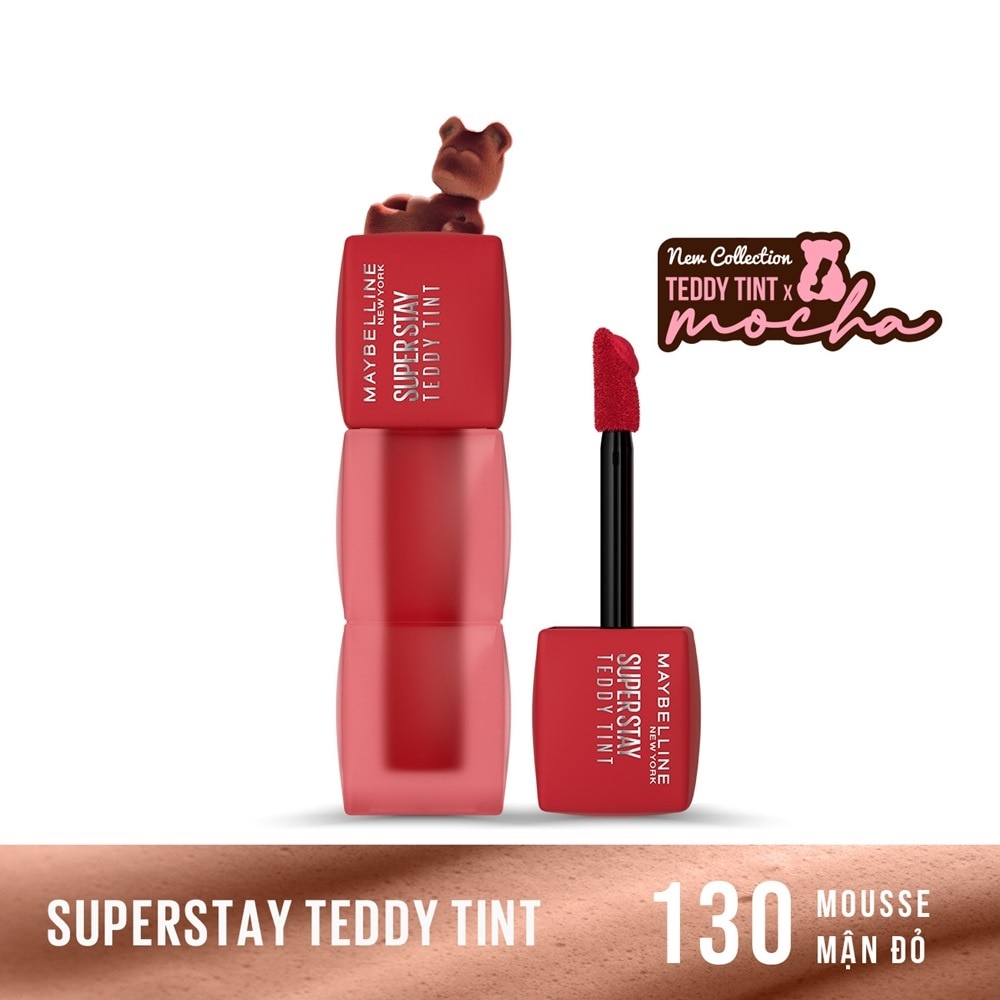 MAYBELLINE NEW YORK Son Kem Lì Maybelline Superstay Teddy Tint 5ml .#130 Tomato Girl