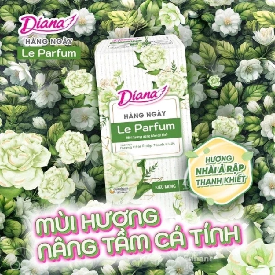 Băng Vệ Sinh Hàng Ngày Diana Le Parfum Hương Nhài 40 Miếng