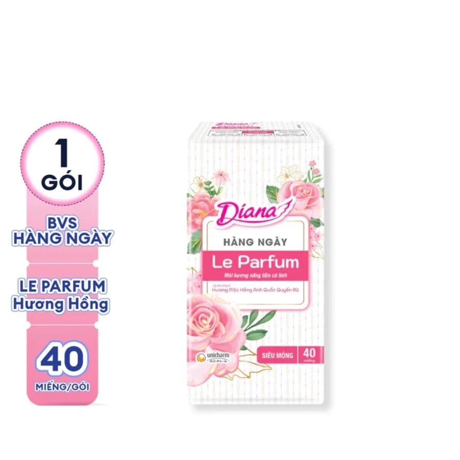 Băng Vệ Sinh Hàng Ngày Diana Le Parfum Hương Mộc Hồng 40 Miếng