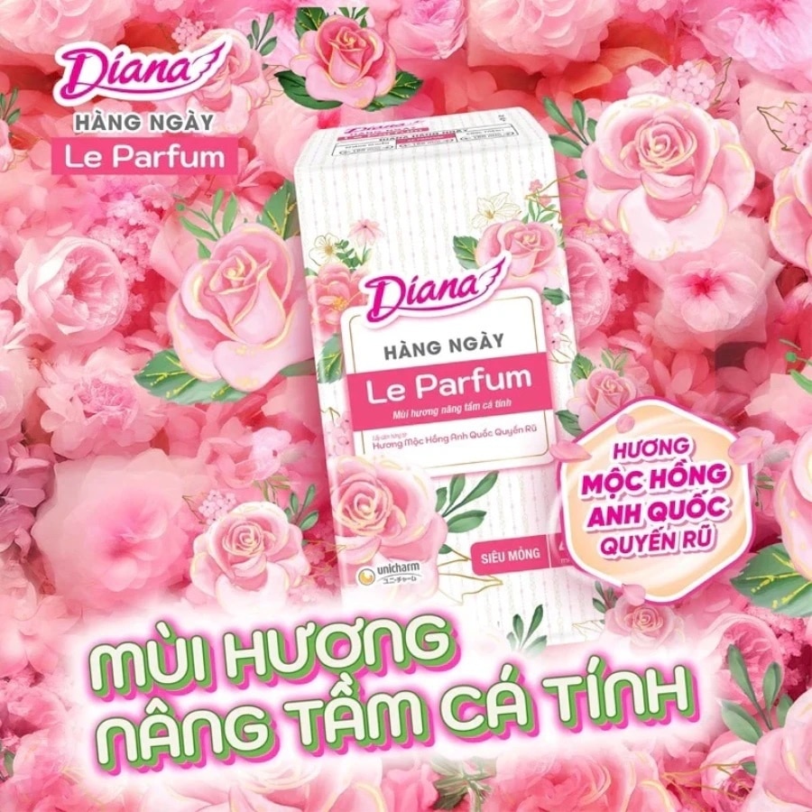 Băng Vệ Sinh Hàng Ngày Diana Le Parfum Hương Mộc Hồng 40 Miếng