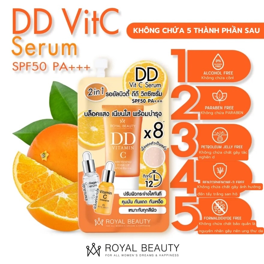 Tinh Chất Royal Beauty DD Vit-C Serum SPF50 PA+++ 10g