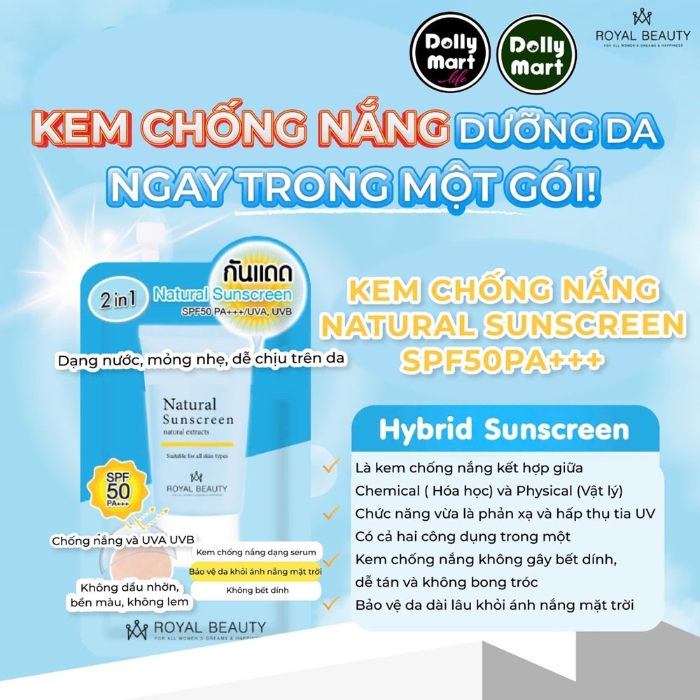 Kem Chống Nắng Royal Beauty Natural Sunscreen SPF50 PA+++ 8g