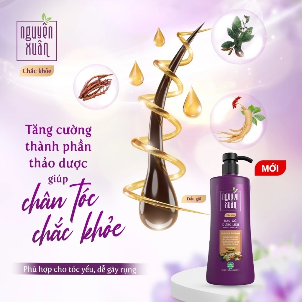 Dầu Gội Dược Liệu Nguyên Xuân Chắc Khỏe 450ml/470g