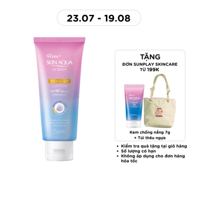SUNPLAY - Chống Nắng Sunplay Skin Aqua Dưỡng Thể Nâng Tông UV Body Toneup Lotion Lavender SPF50+ PA++++ 130g image