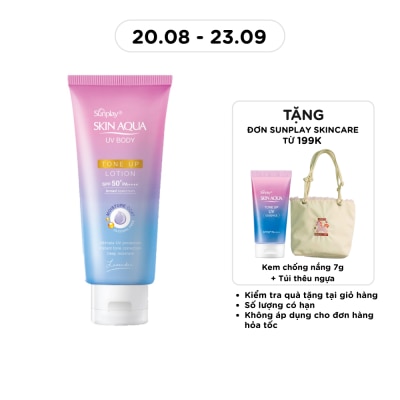 SUNPLAY - Chống Nắng Sunplay Skin Aqua Dưỡng Thể Nâng Tông UV Body Toneup Lotion Lavender SPF50+ PA++++ 130g image