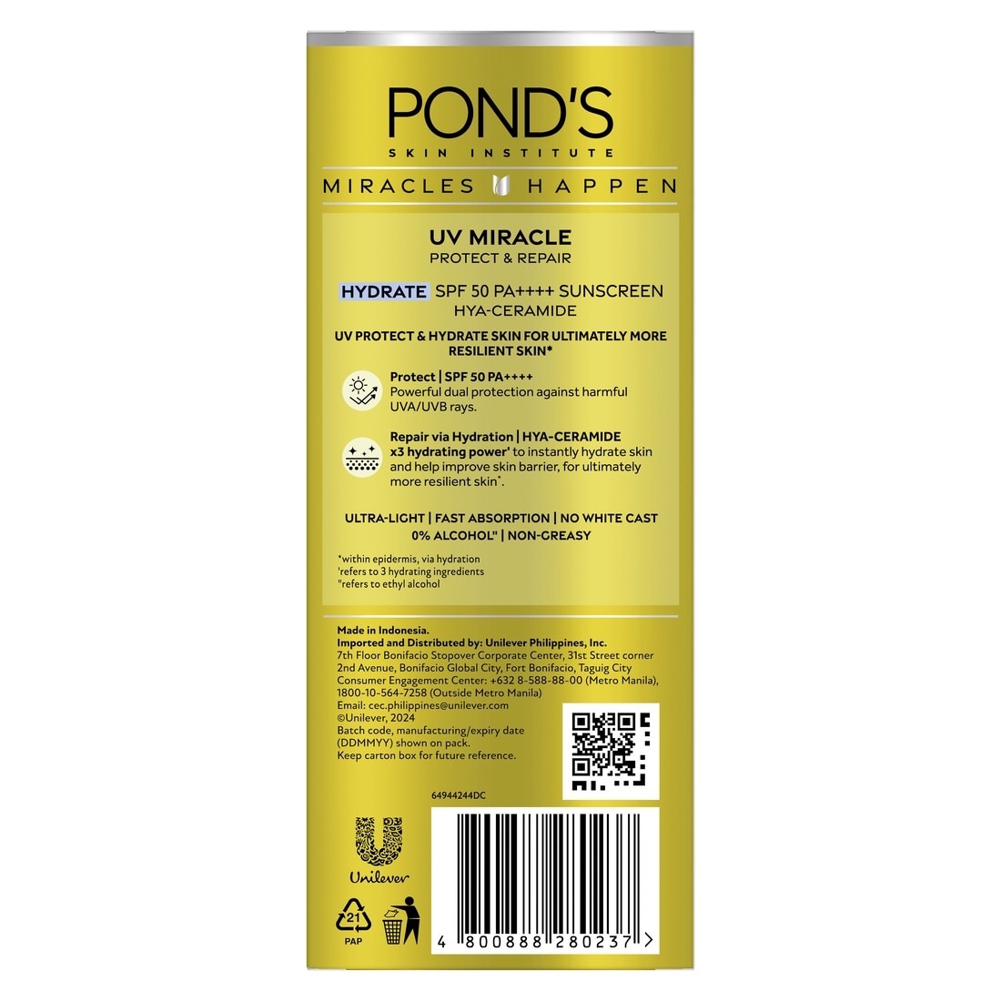 UV Miracle Hydrate Sunscreen SPF50 50g