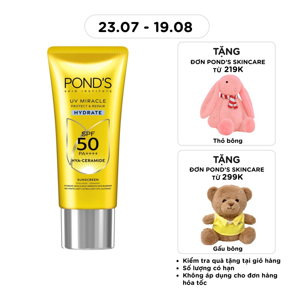 Kem Chống Nắng Dưỡng Ẩm Pond's UV Miracle Hydrate Sunscreen SPF50 50g