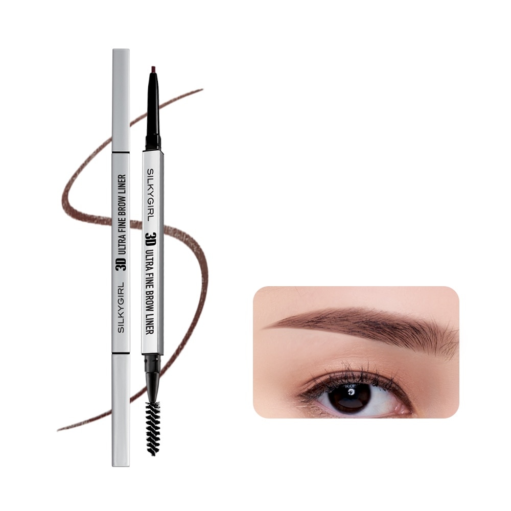 Chì Kẻ Mày 2 Đầu Silkygirl 3D Ultra Fine Brown Liner 0.1g .#01 Soft Brown