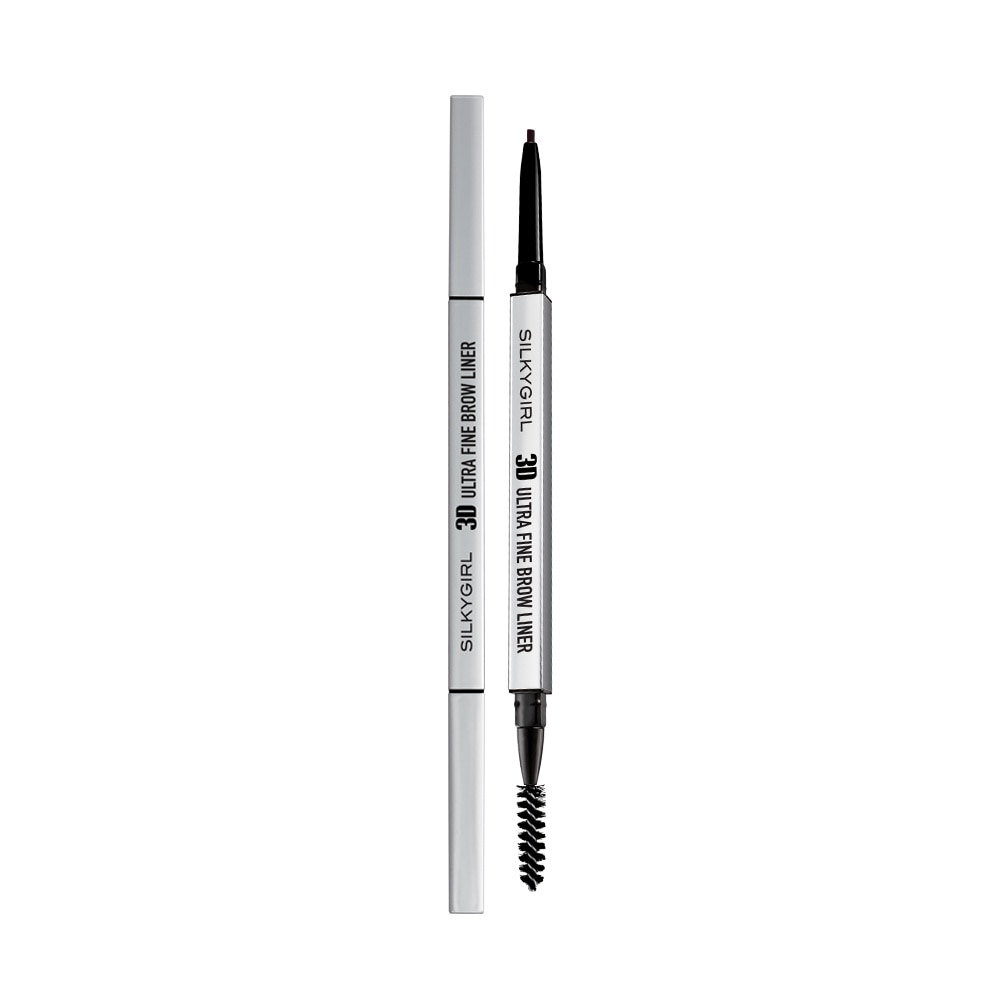 Chì Kẻ Mày 2 Đầu Silkygirl 3D Ultra Fine Brown Liner 0.1g .#02 Mocha Brown