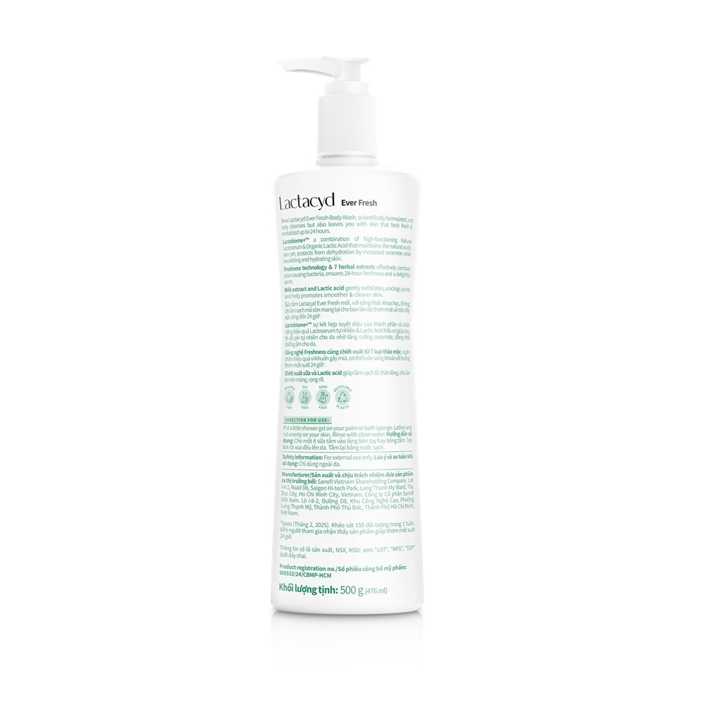 Sữa Tắm Lactacyd Ever Fresh 500g image
