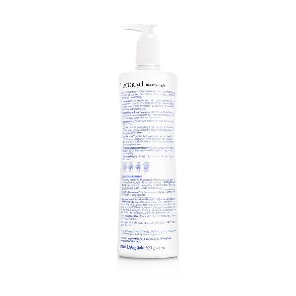 Sữa Tắm Lactacyd Healthy Bright 500g