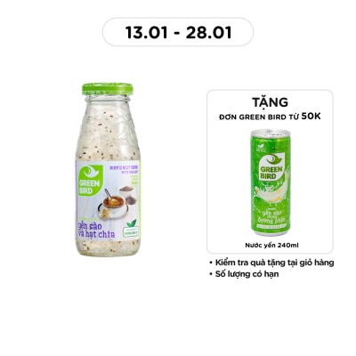 GREEN BIRD Nước Uống Bổ Dưỡng Green Bird Yến Sào Và Hạt Chia 185ml