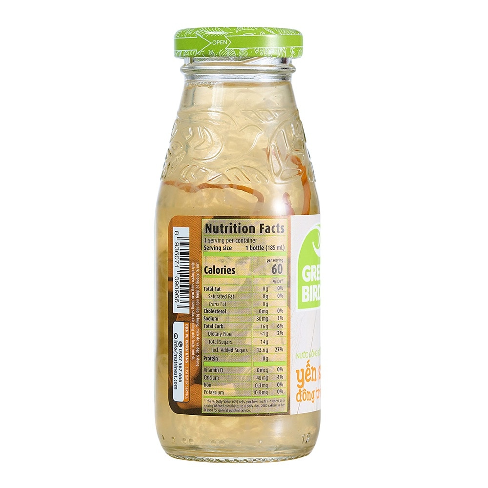 Nước Uống Bổ Dưỡng Green Bird Yến Sào Và Đông Trùng Hạ Thảo 185ml