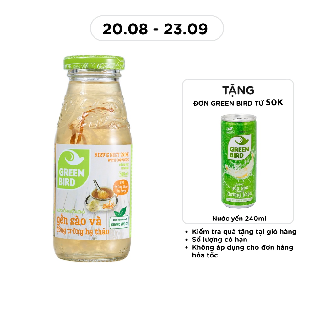 Nước Uống Bổ Dưỡng Green Bird Yến Sào Và Đông Trùng Hạ Thảo 185ml image