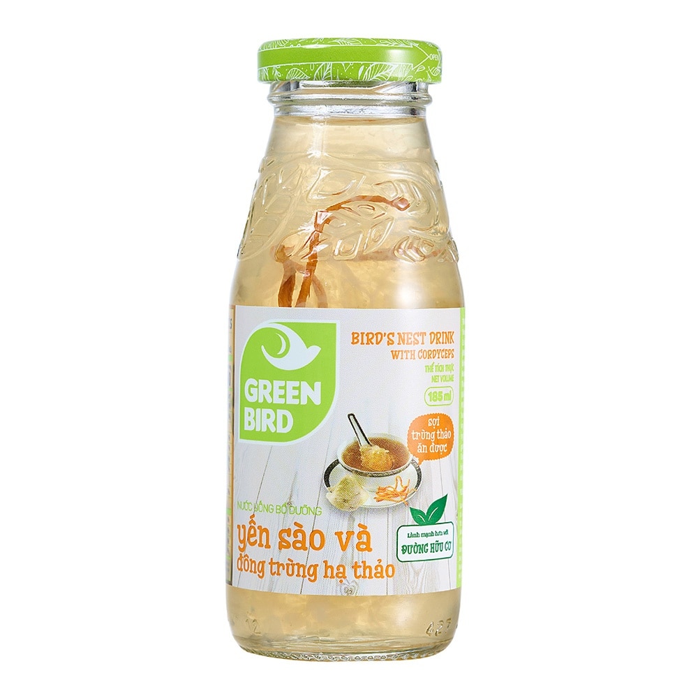 Nước Uống Bổ Dưỡng Green Bird Yến Sào Và Đông Trùng Hạ Thảo 185ml