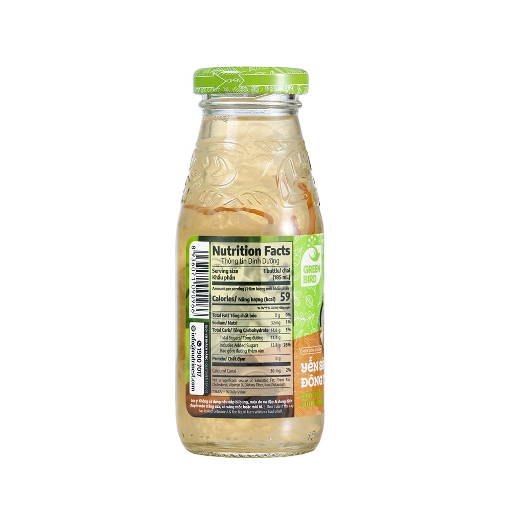 Nước Uống Bổ Dưỡng Green Bird Yến Sào Và Đông Trùng Hạ Thảo 185ml image